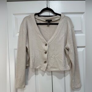 Forever 21 Beige Button-Up Cardigan